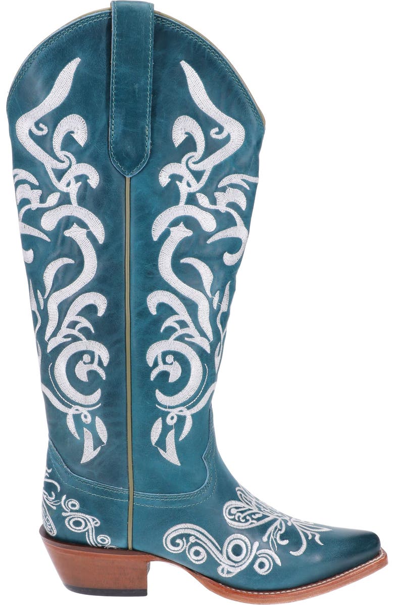 Malibu Beach Women's Premium Western Leather Boots Calypso, Main, color, Blue