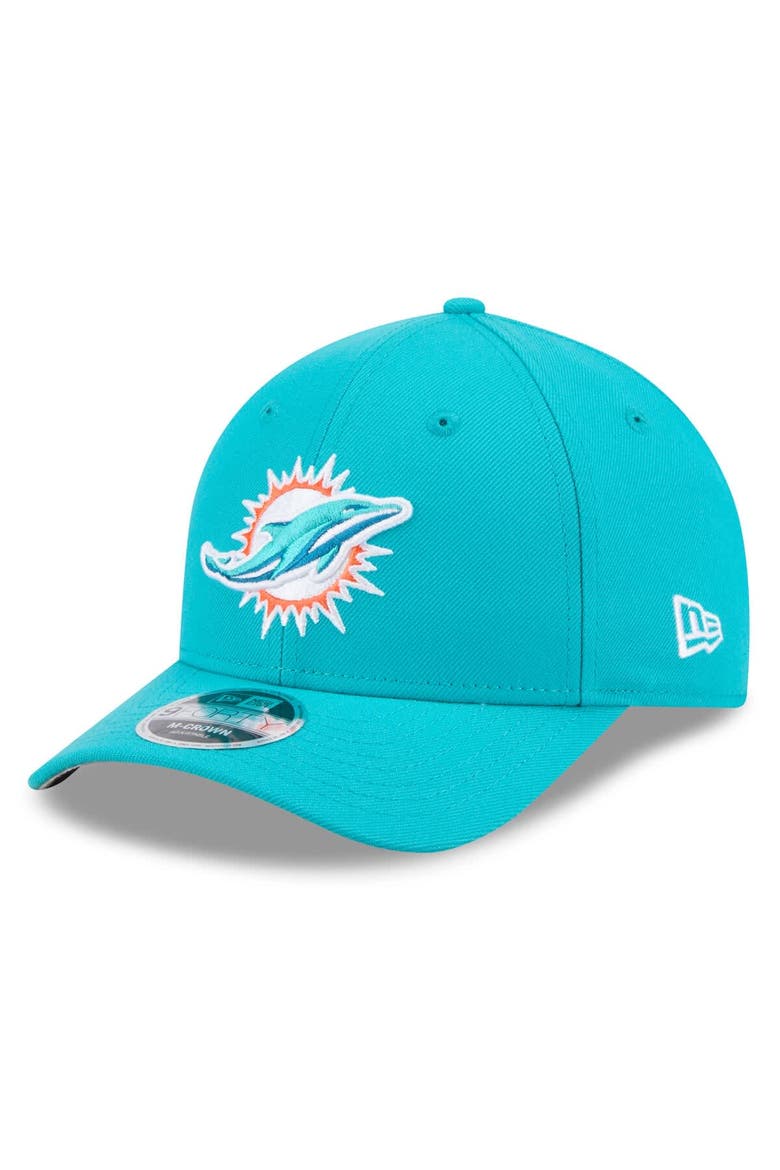 Men's New Era  Aqua Miami Dolphins Spain Side Patch 9FORTY M-Crown Adjustable Hat, Alternate, color, Aqua