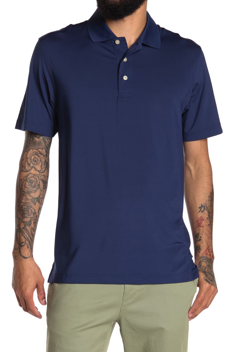 Knit Solid Polo, Main, color, DK BLUE
