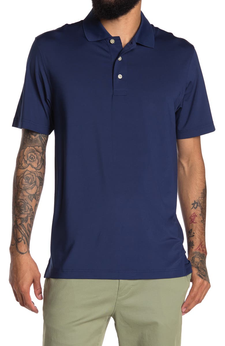 Brooks Brothers Knit Solid Polo, Main, color, Navy