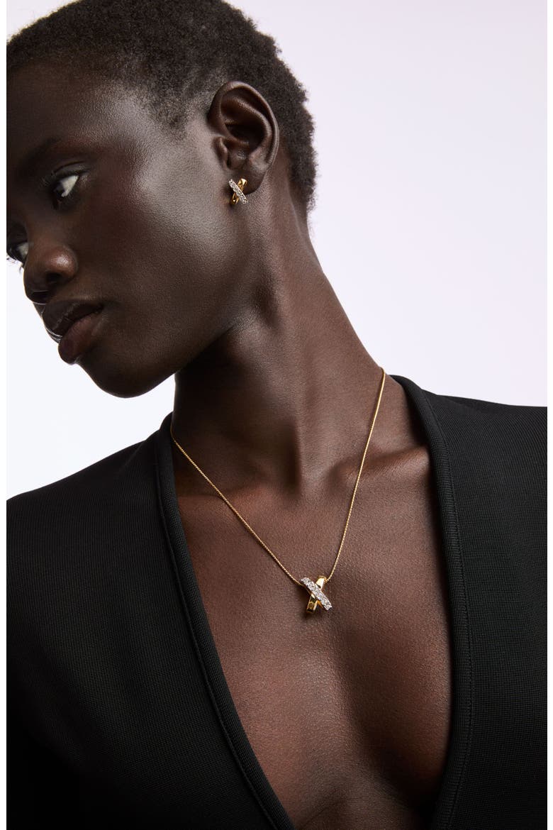 1990s Vintage Nina Ricci Criss-Cross Necklace, Alternate, color, Criss-Cross
