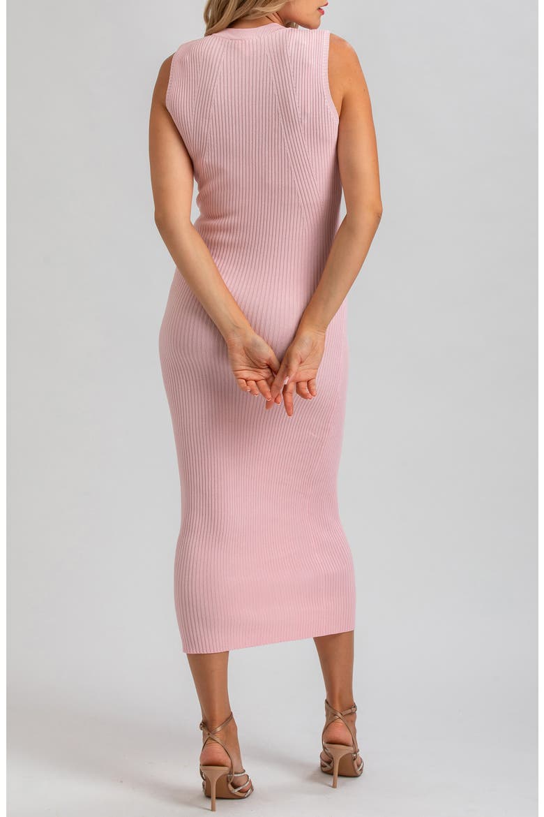 Rib Crewneck Maternity Sweater Midi Dress, Alternate, color, PINK
