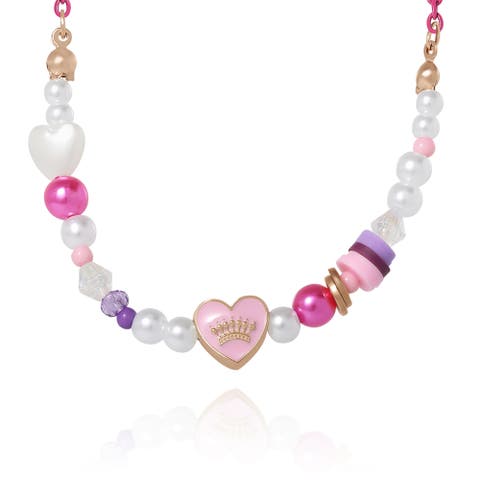 Pastel Beaded Heart Necklace