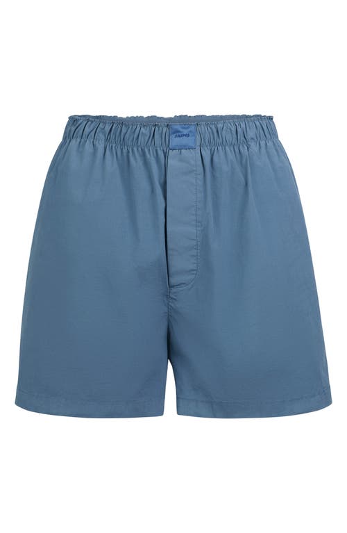 Skims Cotton Poplin Boxers In Blue