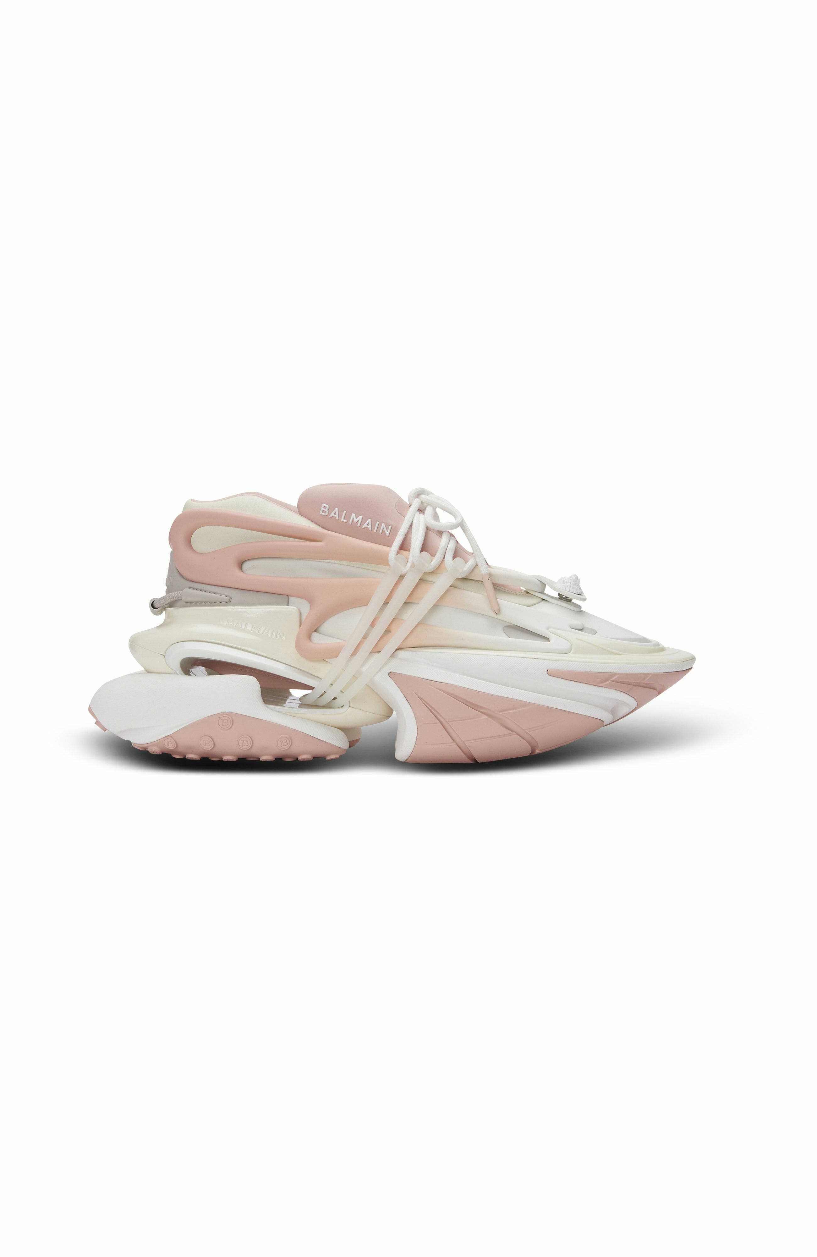 Balmain Unicorn Low Trainers In Neoprene And Calfskin, Main, color, 