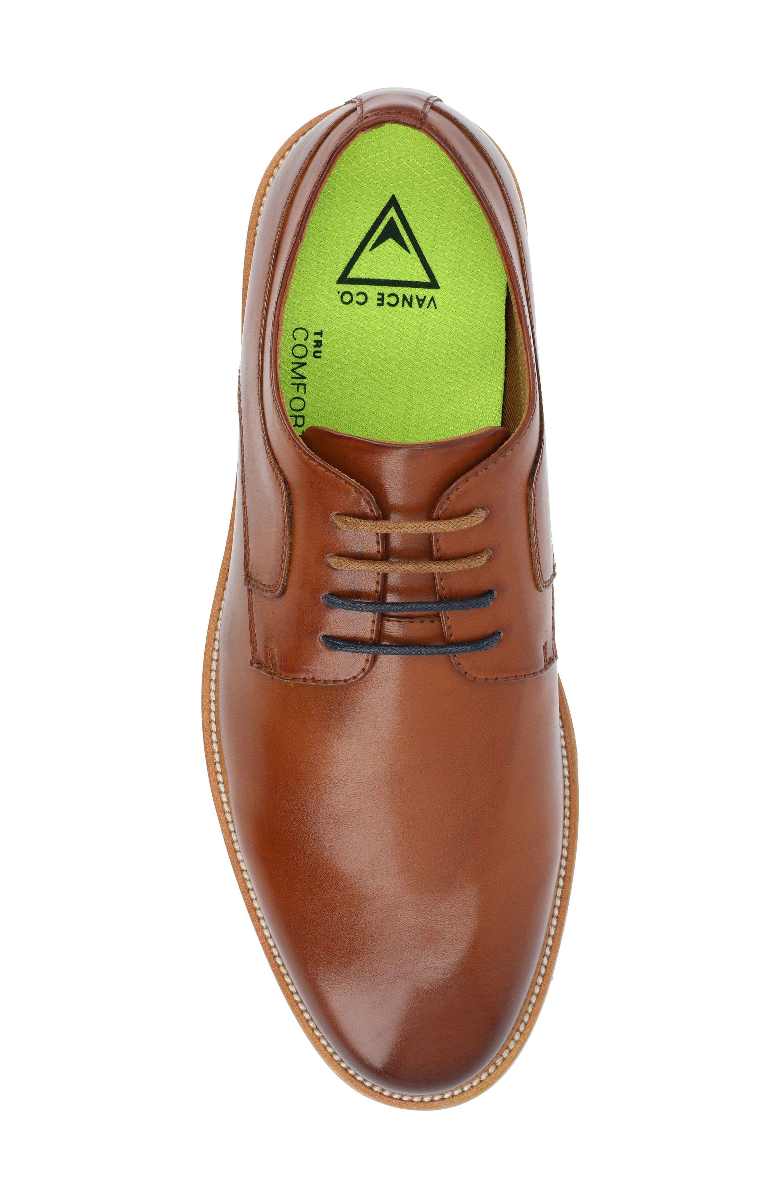 William Tru Comfort Plain Toe Derby, Alternate, color, COGNAC