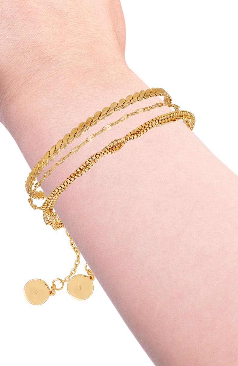 Vince Camuto Set of 3 Bracelets, Alternate, color, Goldtone