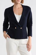 Bruno Magli Double Breasted Merino Wool Sweater Blazer