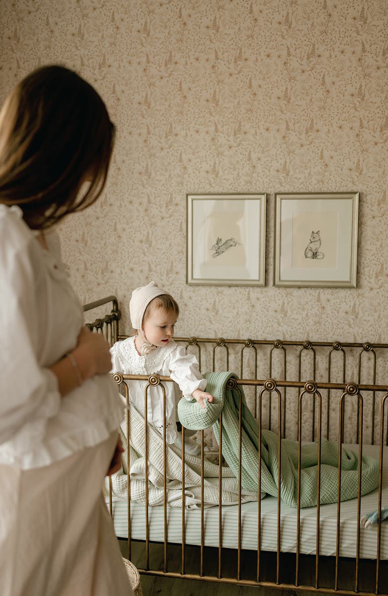 Oilo Organic Cotton Muslin Throw Blanket, Alternate, color, Sea Moss