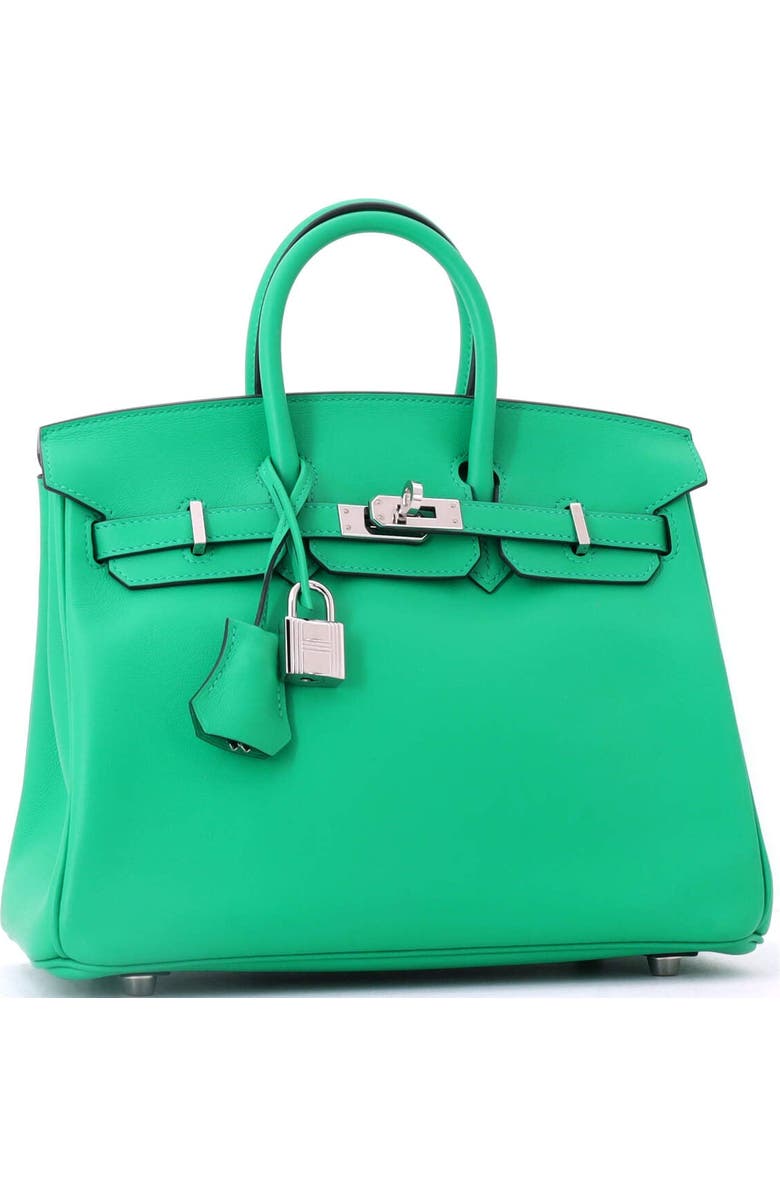 Pre-Owned Hermes Birkin Handbag Green Swift with Palladium Hardware 25, Alternate, color, Menthe