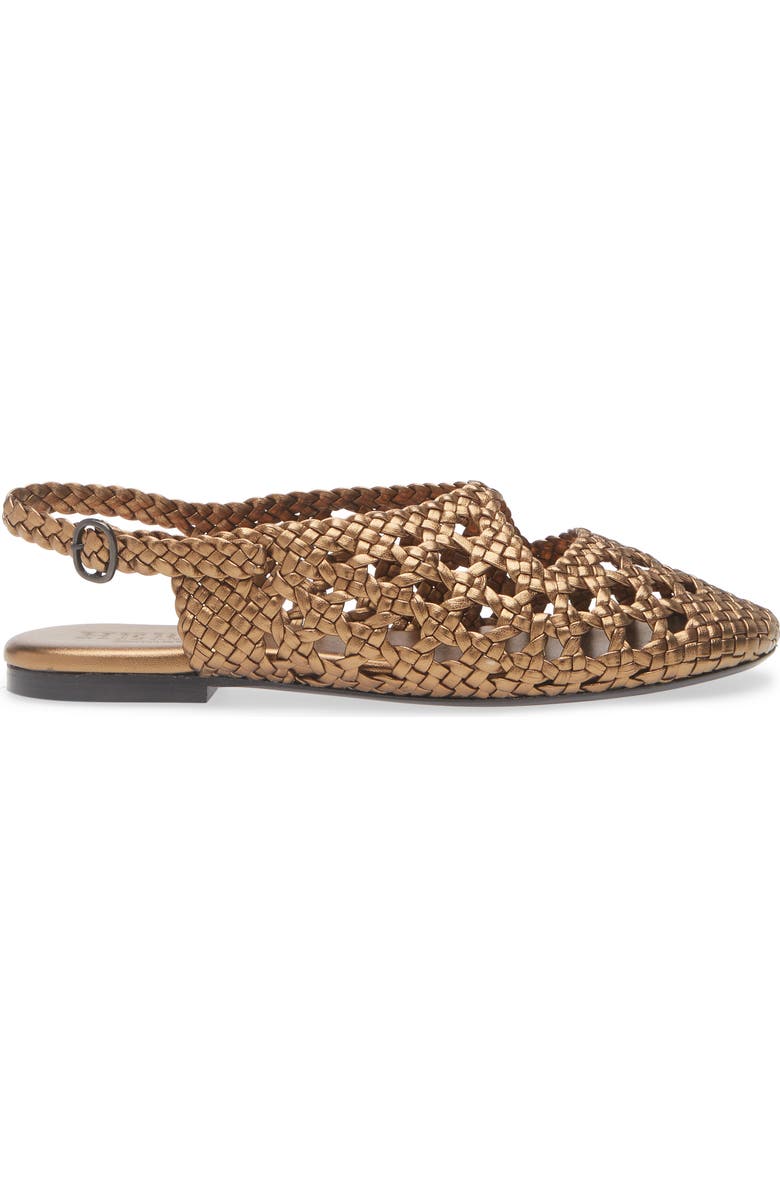 HEREU Empuria Metallic Woven Sandal, Alternate, color, Dark Gold