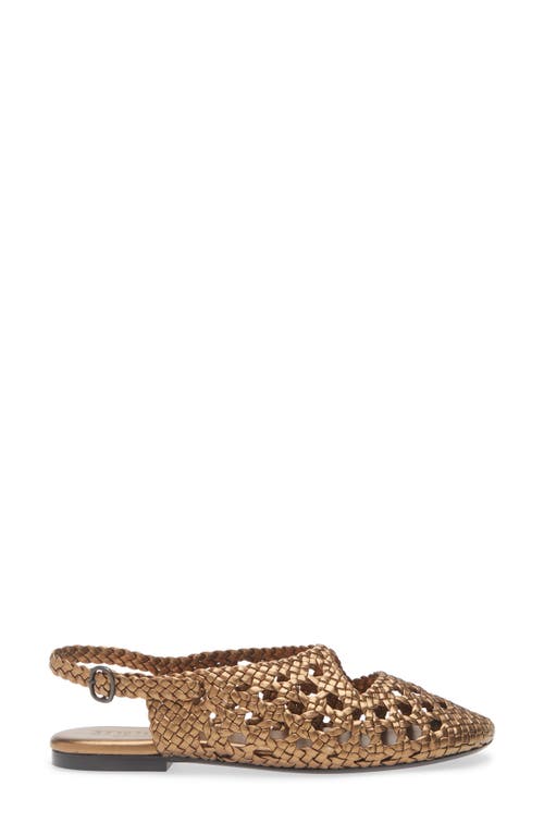 Hereu Empuria Metallic Woven Sandal In Gold