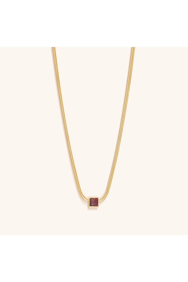 Charm & Harmonize - Pink Tourmaline Evil Eye October Birthstone Necklace, Alternate, color, Gold/Pink