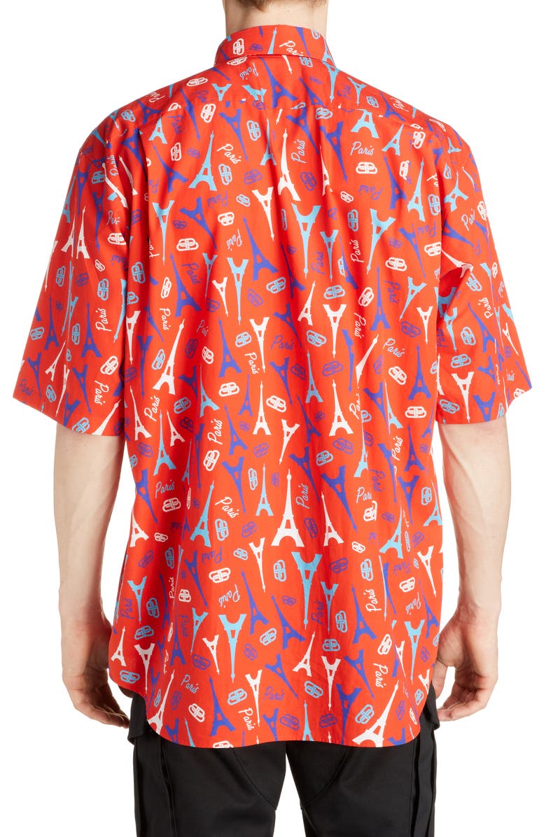 Balenciaga Eiffel Tower Button-Down Shirt, Alternate, color, 