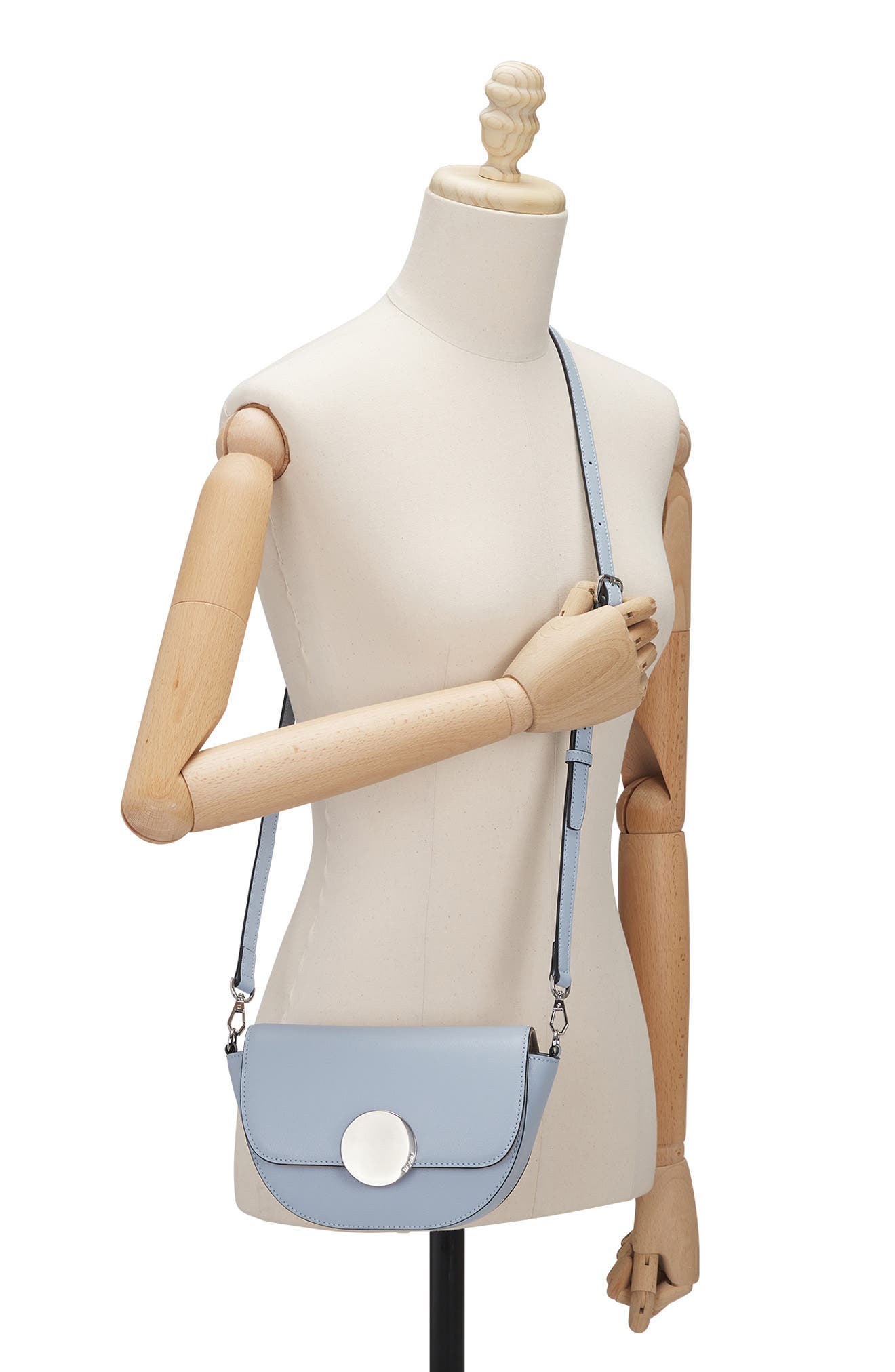 Lottie Leather Saddle Crossbody Bag, Alternate, color, SPACE BLUE