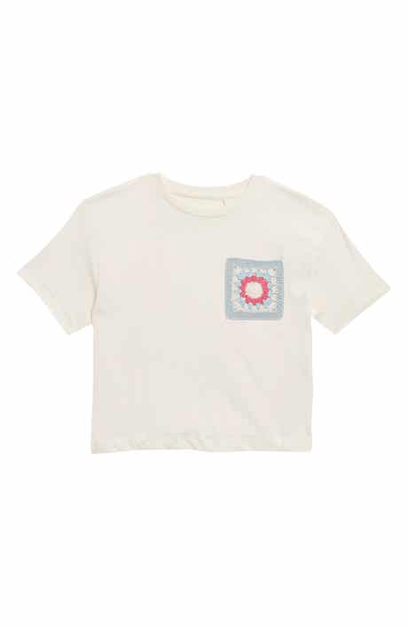 Jessica Simpson Kids' Crochet Pocket T-Shirt