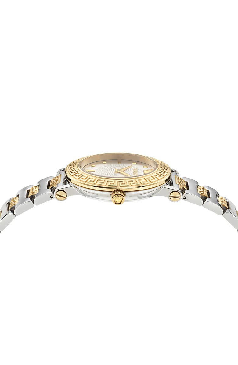Versace Greca Sphere Two-Tone Bracelet Watch, 35mm, Alternate, color, Two Tone