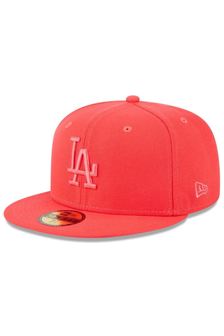 Men's New Era Red Los Angeles Dodgers 2023 Spring Color Basic 59FIFTY Fitted Hat, Main, color, Red