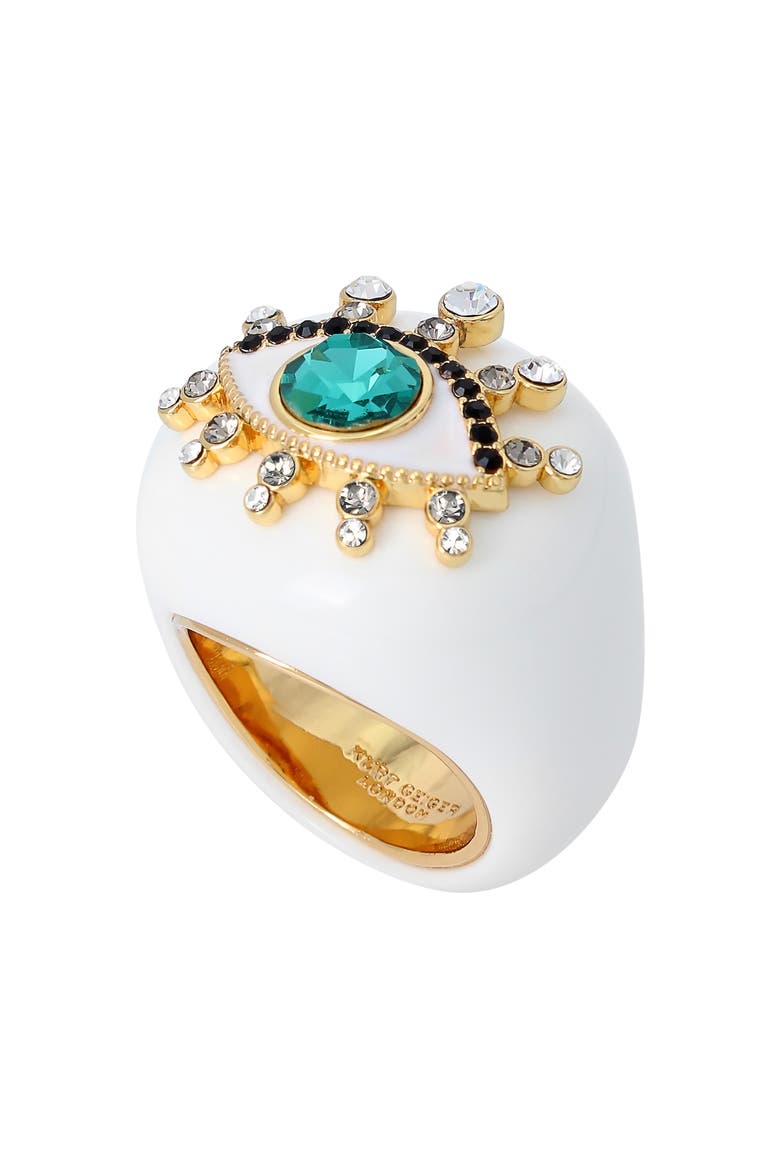 Resin Evil Eye Cocktail Ring, Alternate, color, IVORY