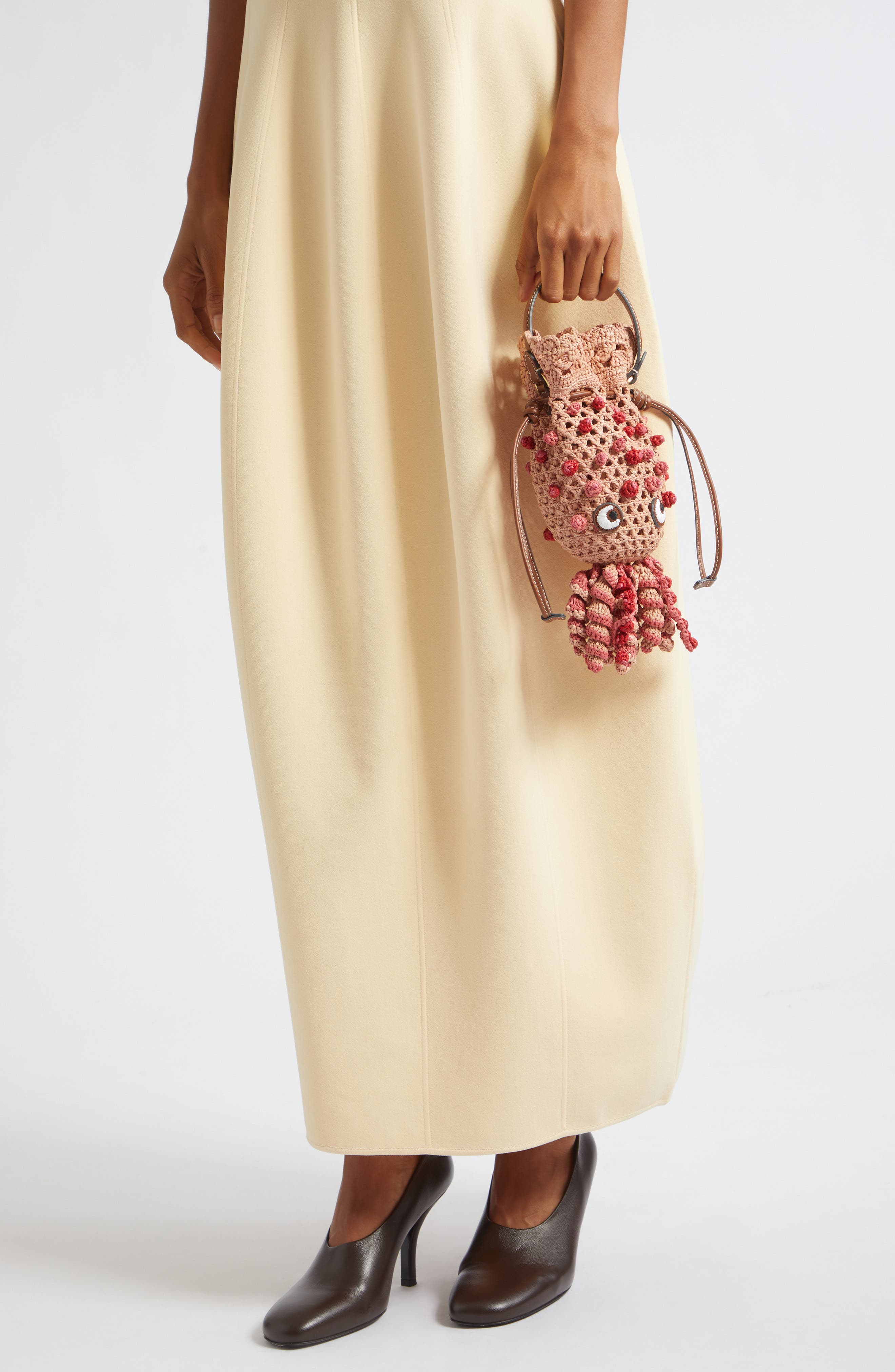 Crochet Raffia Squid Crossbody Bag, Alternate, color, NATURAL