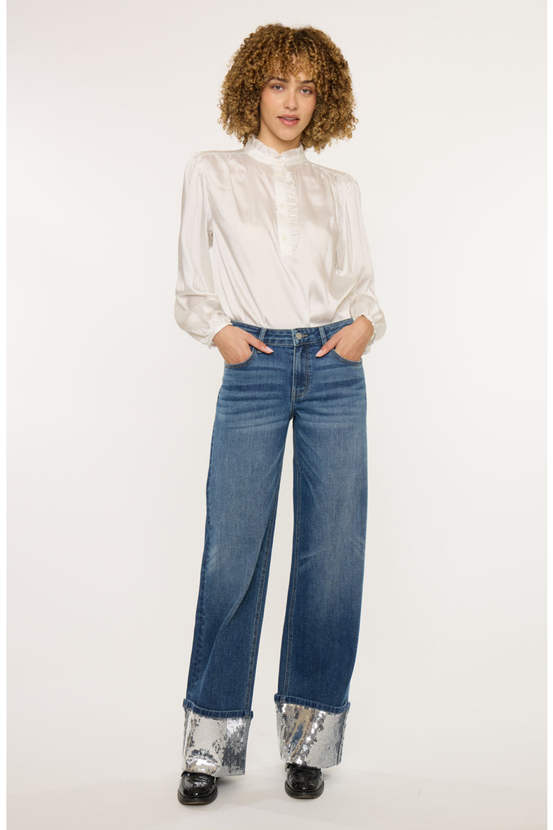 Vivianne Mid Rise Wide Leg Jeans, Alternate, color, Medium Wash