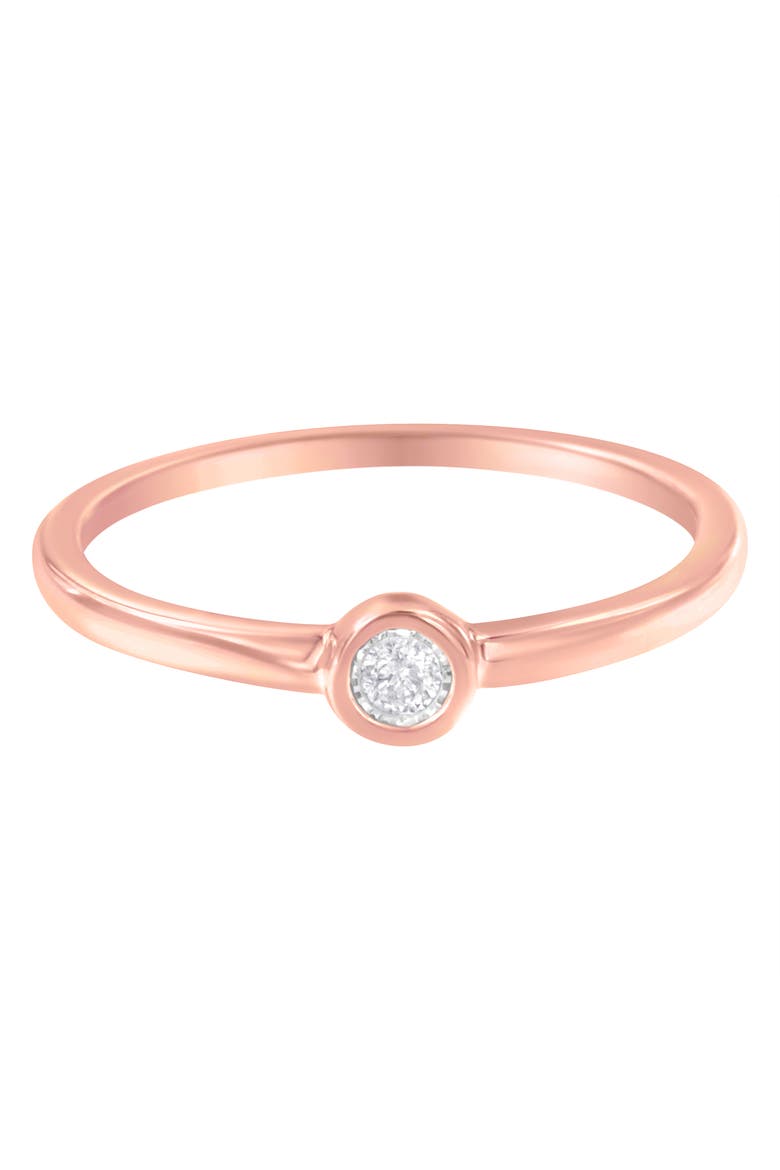 14K Rose Gold Plated Silver Miracle Set Diamond Accent Ring, Alternate, color, Rose Gold over Silver