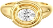 Everlee Double Bezel Oval Pinky Lab Diamond Ring in 14K