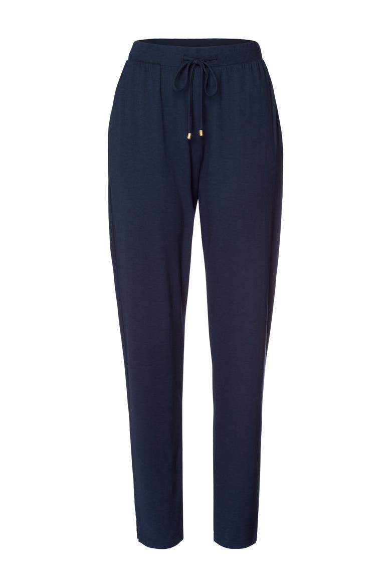 Sleep And Lounge Cotton Blend Drawstring Pants, Main, color, Deep Navy