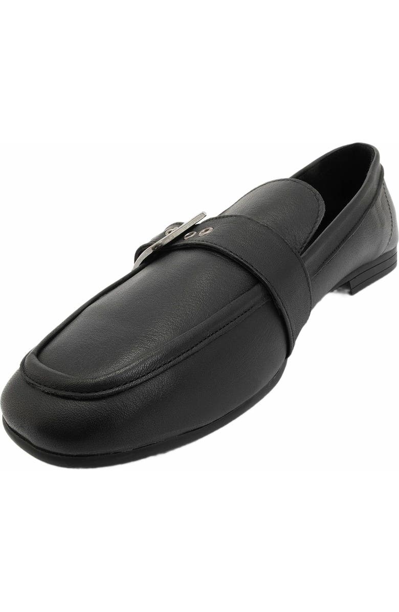 Forever & Always Shoes Jade Leather Flat Loafers, Alternate, color, Black Leather