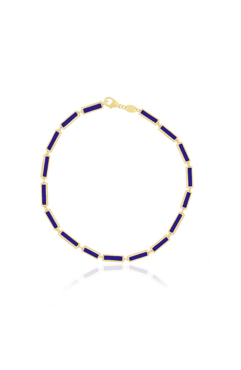 The Lovery Fine Jewelry Lapis Bar Bracelet, Main, color, Blue