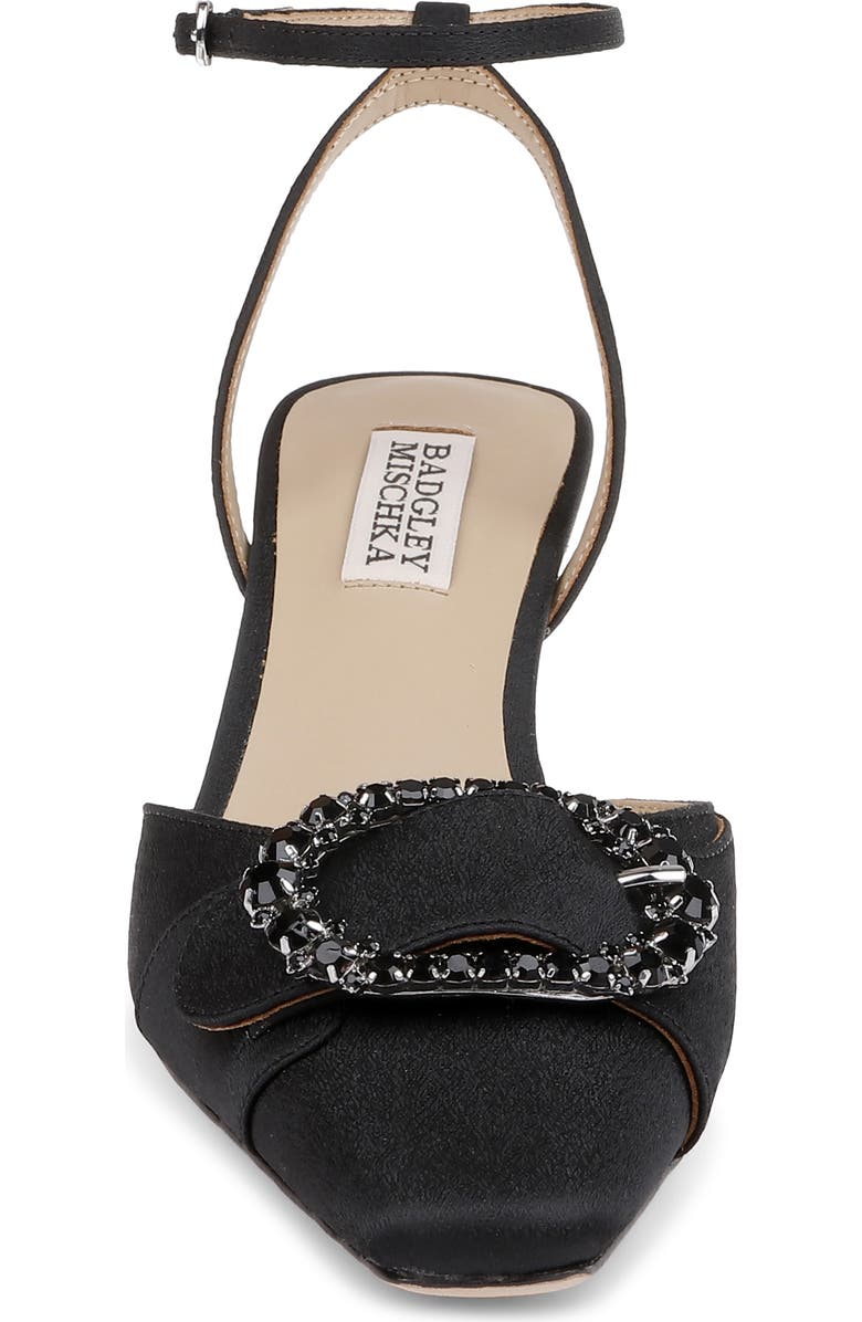 BADGLEY MISCHKA Odesza Kitten Heel Ankle Strap Pump, Alternate, color, Black Crepe