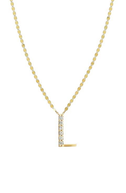 14K Gold Initial Pendant Necklace
