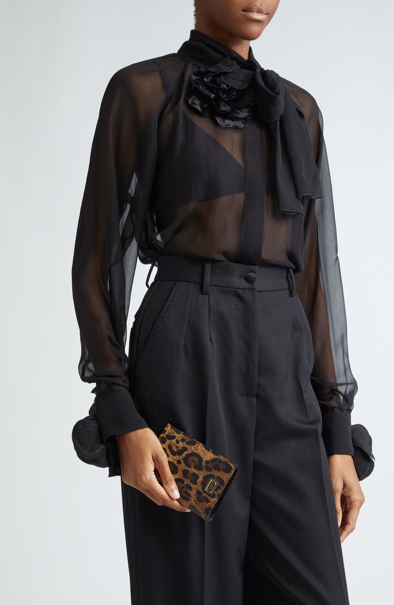 Dolce&Gabbana Leopard Print Leather Passport Wallet, Alternate, color,