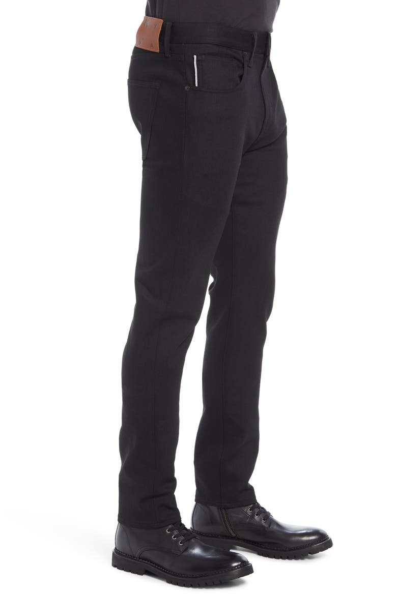 The Scissors Slim Tapered 10.5-Ounce Stretch Selvedge Jeans, Alternate, color, BLACK RAW