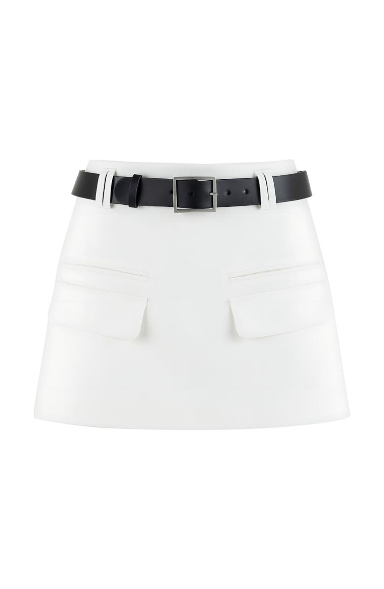 Nocturne Leather Belted Mini Skirt, Alternate, color, 