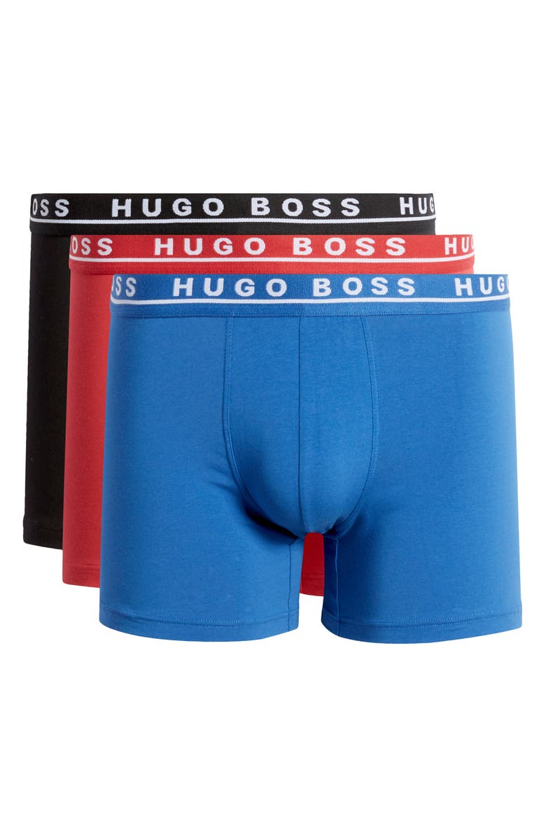 BOSS Assorted 3-Pack Power Stretch Cotton Boxer Briefs, Alternate, color,