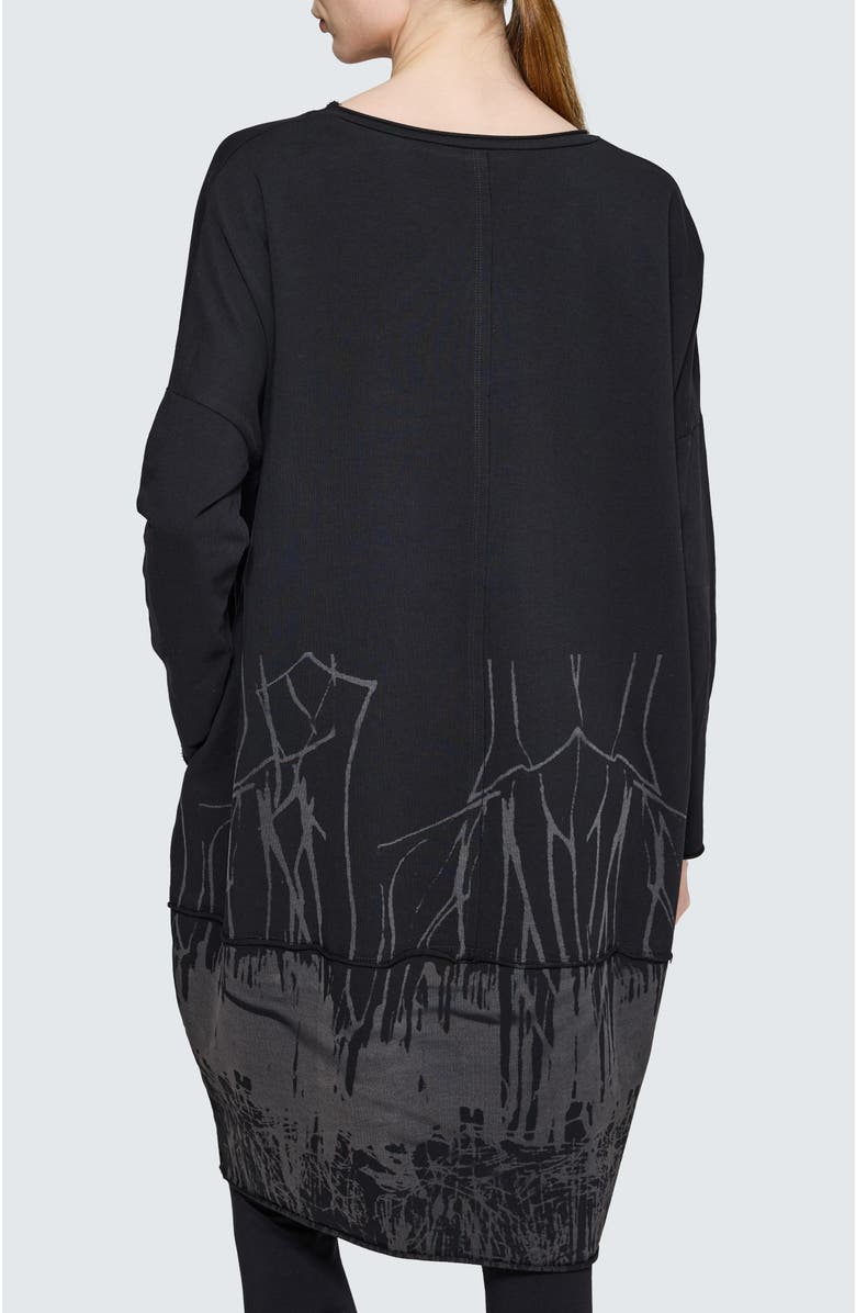 LUUKAA Mora Laser Printed Jersey Dress, Alternate, color, Ink Black