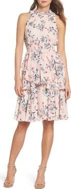Eliza J Floral Ruffle A-Line Dress