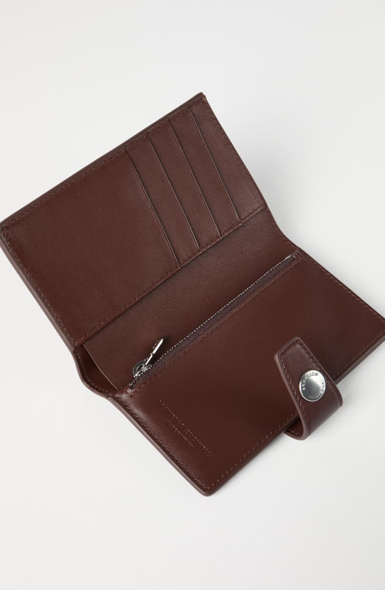 Brunello Cucinelli Calfskin wallet, Alternate, color, Brown