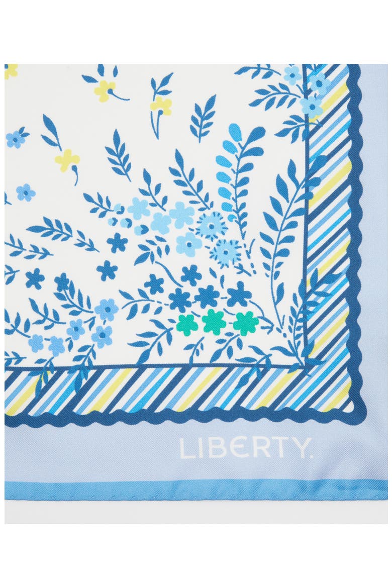 Hope Spring Silk Square Scarf, Alternate, color, BLUE