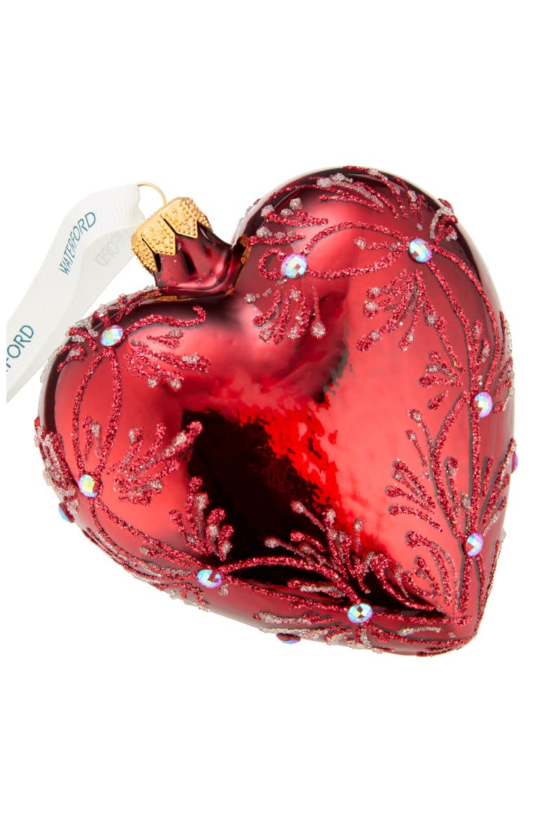 Holiday Heirlooms Red Heart Glass Ornament, Alternate, color, RED