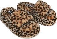 Naked Wolfe Ivy Leopard Print Shearling Platform Slipper