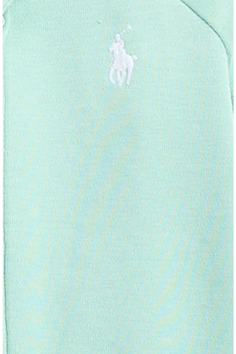 Raglan Sleeve Cotton Footie, Alternate, color, GREEN