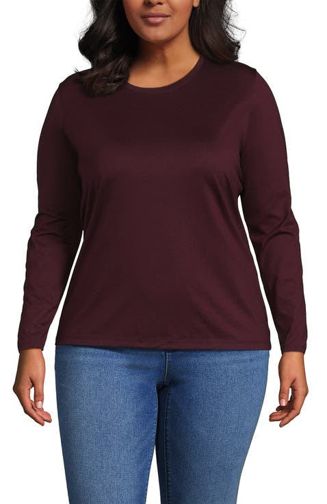 Relaxed Supima Cotton Long Sleeve Crew Neck T-Shirt
