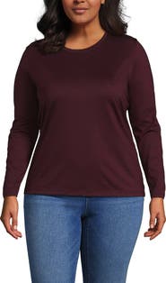 Lands' End Relaxed Supima Cotton Long Sleeve Crew Neck T-Shirt