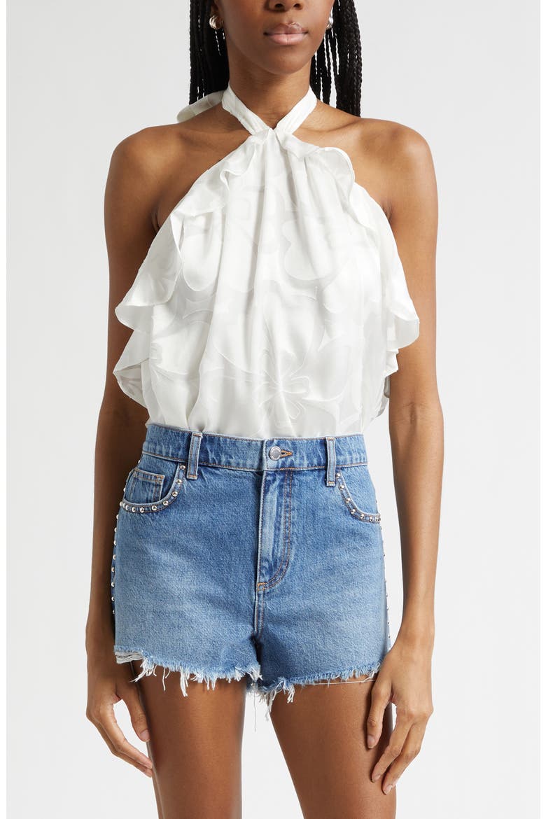 Burnout Talia Halter Top, Main, color, IVORY BURNOUT