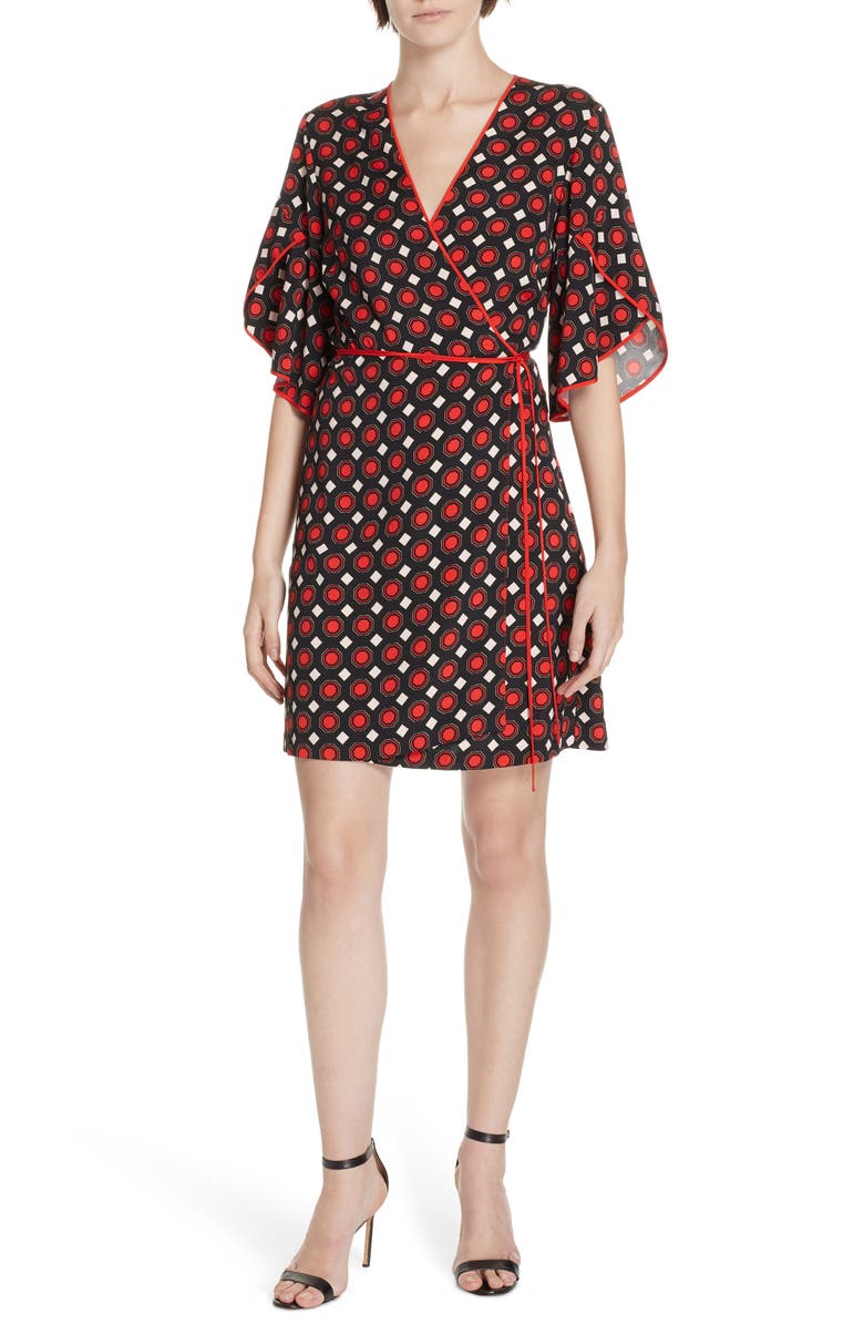 DVF Cinnamon Tulip Sleeve Wrap Dress, Main, color,