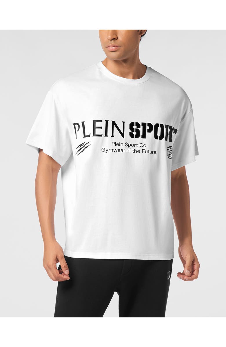 PLEIN SPORT Round Neck T-Shirt Chest Logo, Main, color, White