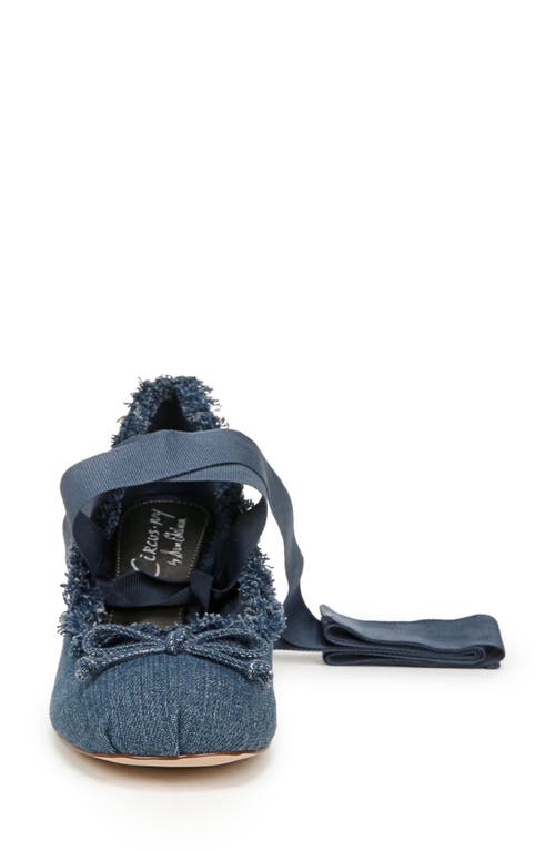 Circus Ny By Sam Edelman Della Lace-up Block-heel Ballet Pumps In Stone Wash Blue