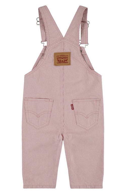 Levi's Railroad Stripe Cotton Overalls In Pink